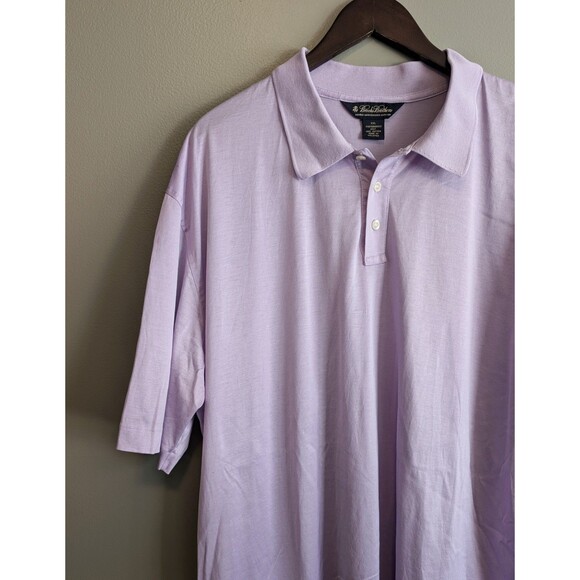 Brooks Brothers Size XXL Polo Shirt Mens 2XL Performance Knit Purple Cotton - Picture 3 of 4